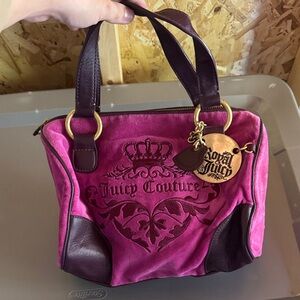VTG Juicy Couture Pink/Burgundy Leather Suede Handbag
